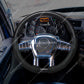 18" YourGrip Leather & Wood Candy Color Glossy Black Steering Wheel