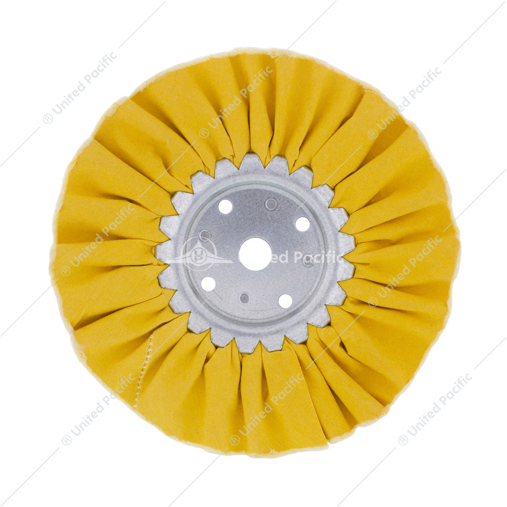8" YELLOW TREATED AIRWAY BUFF - 5/8" & 1/2" ARBOR