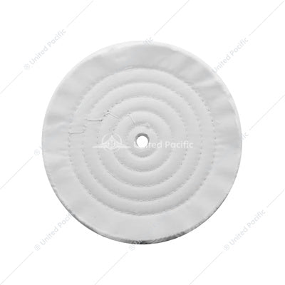 8" White Soft Muslin Buff/Pad - 5/8" Arbor