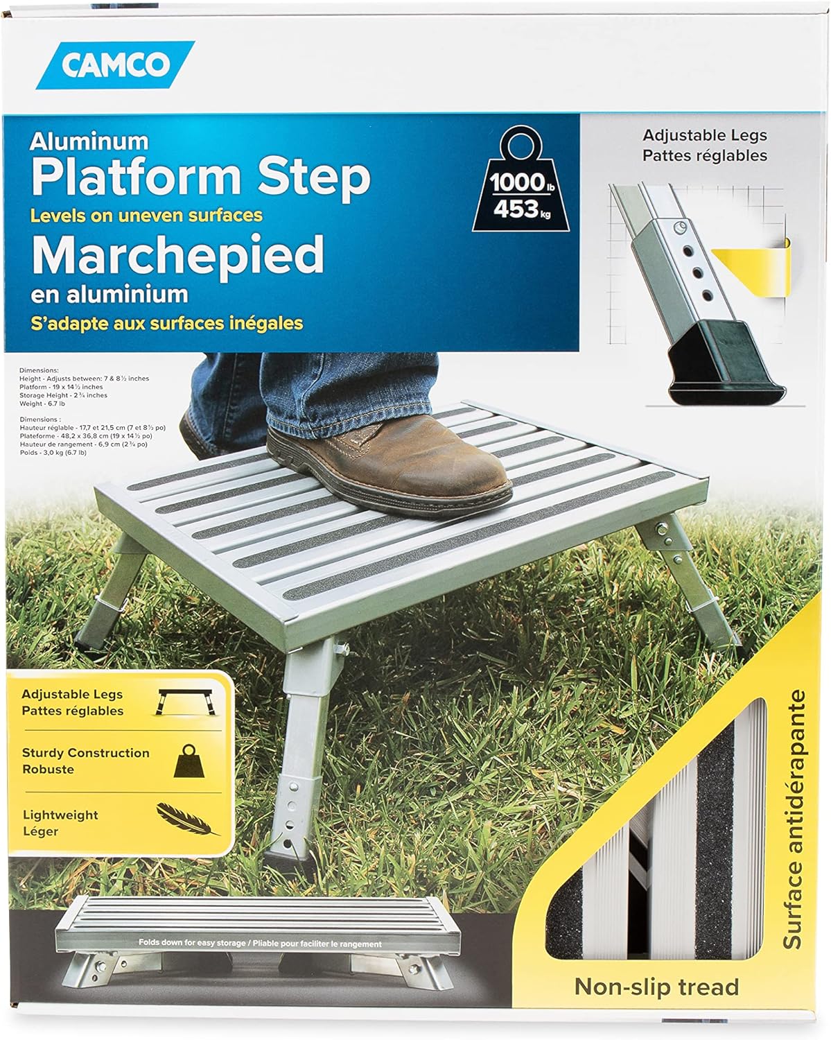 Aluminum Platform Step with Adjustable Height