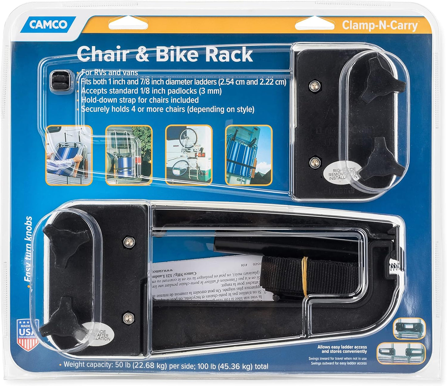 Clamp-N-Carry Lockable Chair and Bike Rack