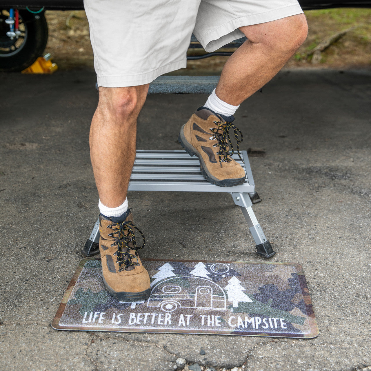 Aluminum Platform Step with Adjustable Height