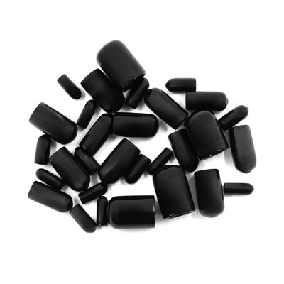 1/8" thru 1/2" Assorted Black Vinyl Vaccum Caps