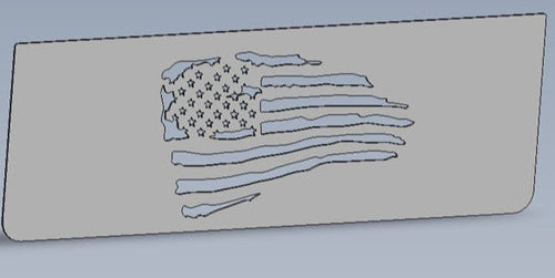 Flap Weight 24" X 8" American Flag Distressed Stainless Steel 6 welded Studs (Pair)