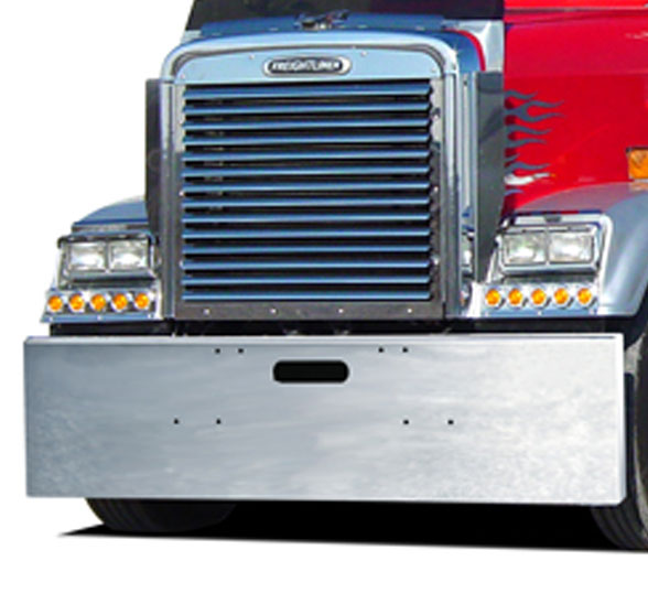 18" Freightliner Classic Heavy Duty Chrome Bumper with Boxed Ends & Tow Hole