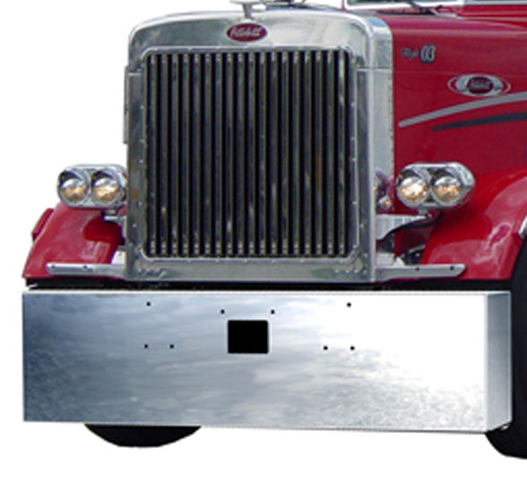 Peterbilt 379 18" Miter End Bumper With Mounting And Tow Holes 7 GA Chrome