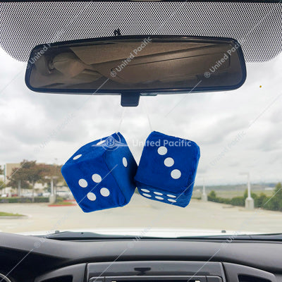 3" X 3" CLASSIC FUZZY DICE, BLUE (PAIR) (BULK)