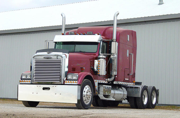 18" Miter Freightliner CL 03< Stainless Steel Bumper