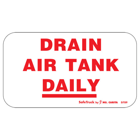 Drain Air Tank Daily Decal