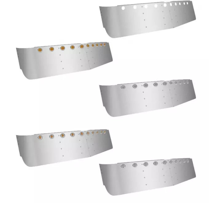 Freightliner Classic and FLD Series 16 Inch Mid Roof Sun visor With Ten 2 Inch Light Holes