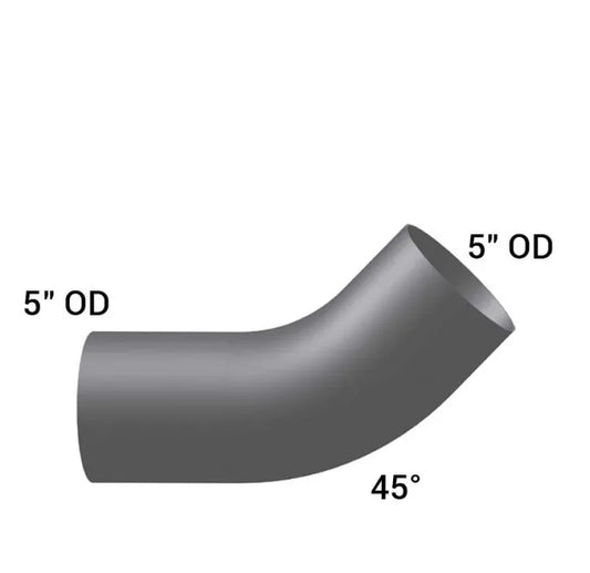 Elbow- 5" 45 Degree Outside Diameter/ Outside Diameter- Aluminized Steel- Kenworth