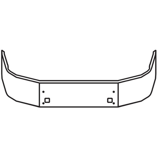 16 Inch Chrome Wrap Around Bumper, 10 Gauge W/ Tow Holes For Peterbilt 587