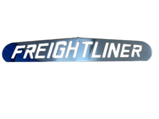 CHROME. 24" X 4" BOTTOM PLATE, W/ FREIGHTLINER SCRIPT