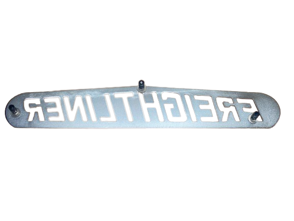 CHROME. 24" X 4" BOTTOM PLATE, W/ FREIGHTLINER SCRIPT