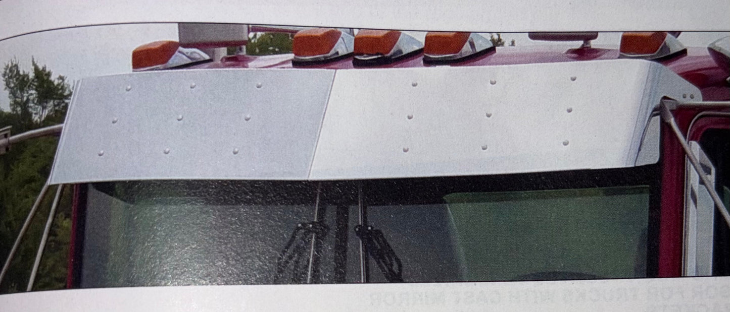 12" Standard Kenworth Drop Visor  Flat Windshield 6 Brackets