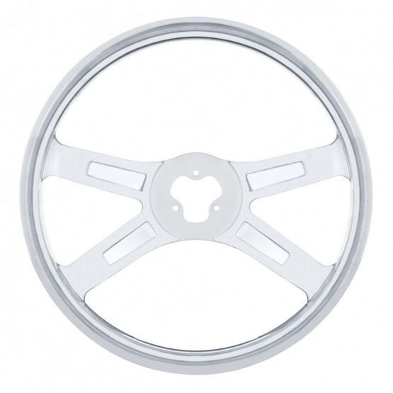 18" 4 Spoke Steering Wheel - Stainless Steel