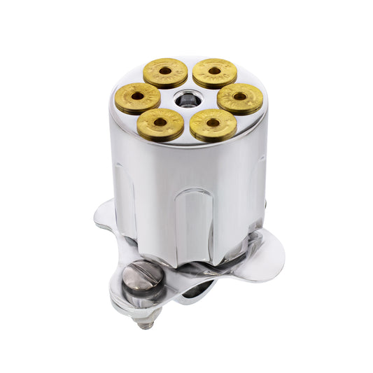 Aluminum Steering Wheel Spinner - Chrome Gun Cylindar