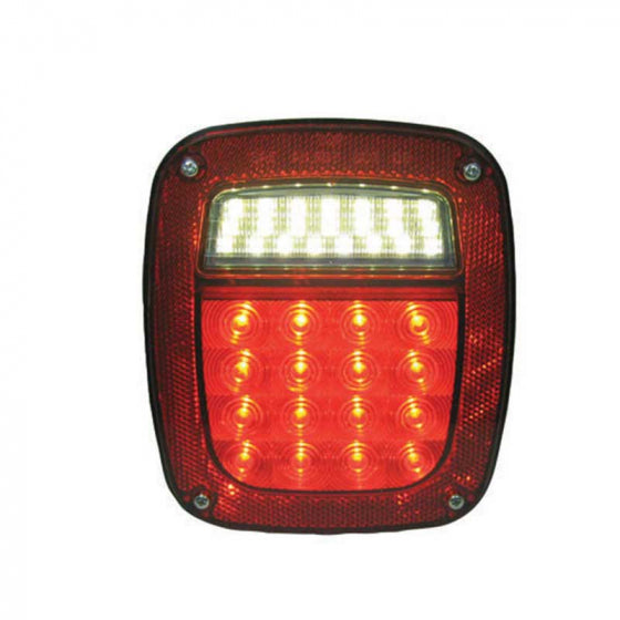 6.75" Square Jeep & Mid-Size Stop, Turn & Tail LED Light - 42 Diodes