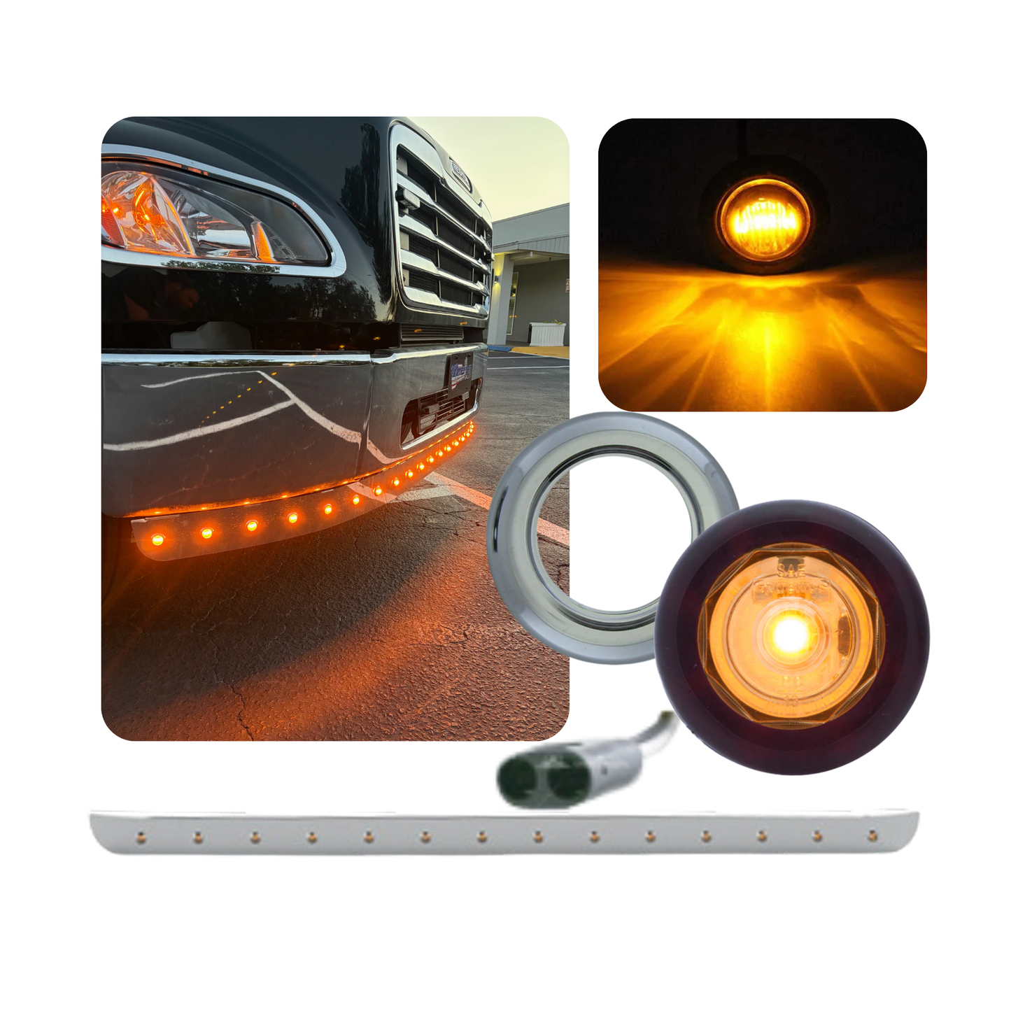 Set Back Axle FL Bumper Light Bar Bundle Amber / Clear