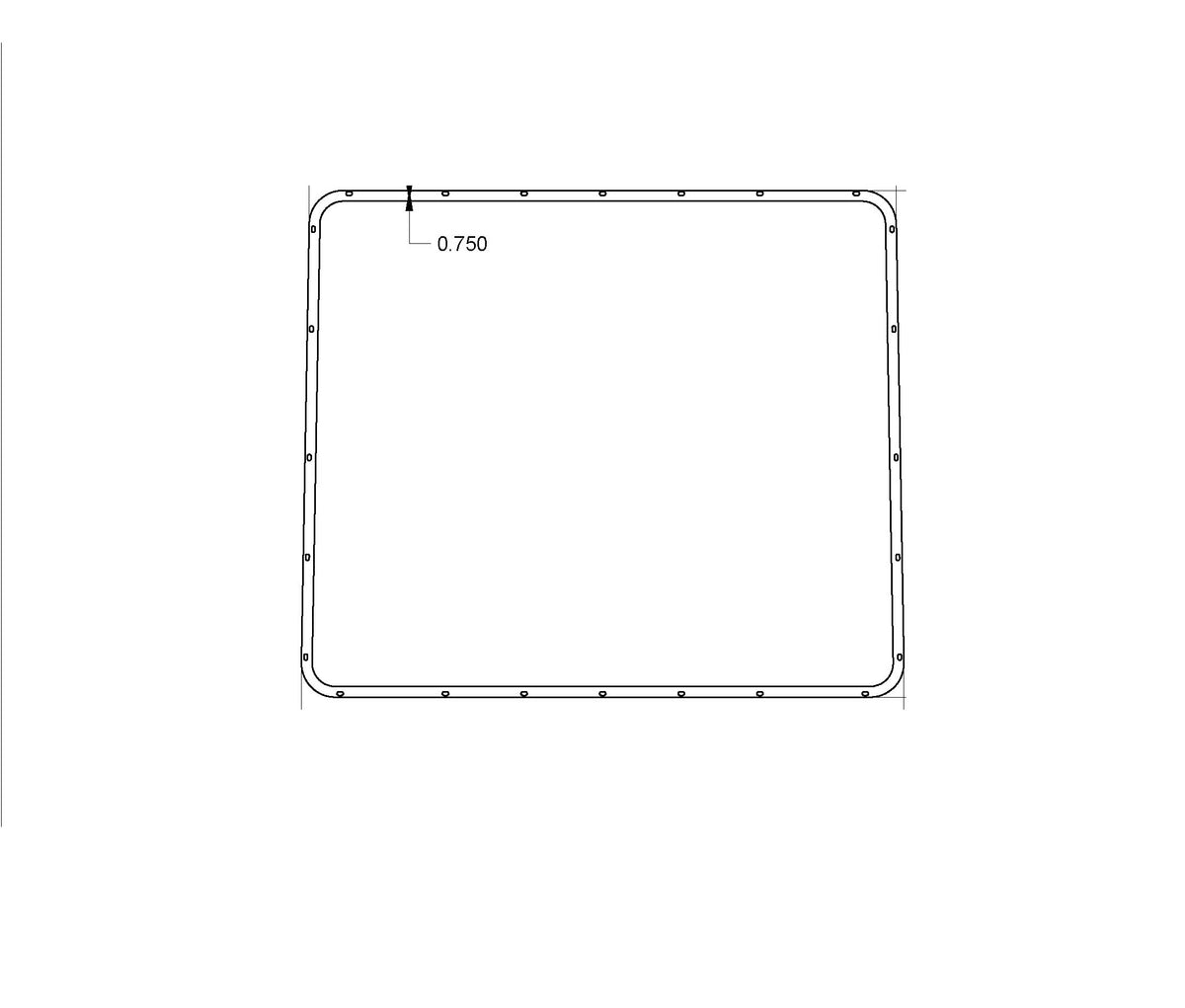 Peterbilt379 Standard Width Outer Front Grille Trim .75" Wide