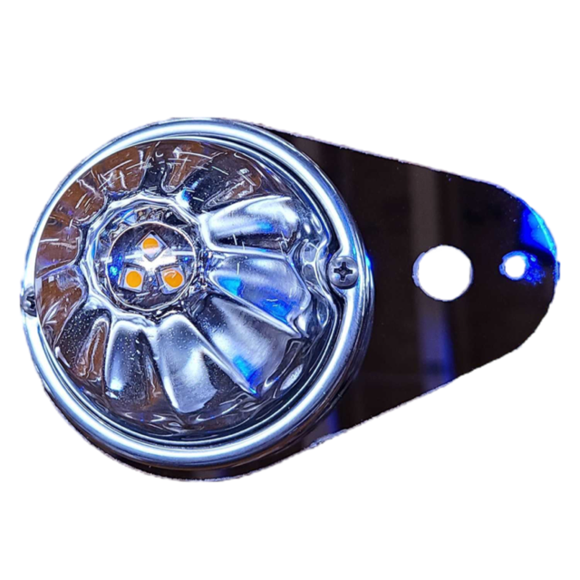 Stainless Steel Kenworth Teardrop Style Interior Dome Light Bracket with 1 Watermelon Ligth Hole