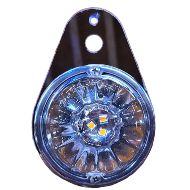 Stainless Steel Kenworth Teardrop Style Interior Dome Light Bracket with 1 Watermelon Ligth Hole