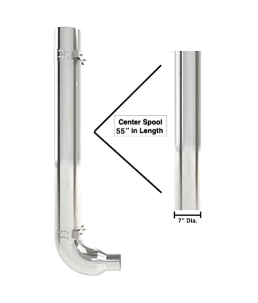 7" X 55" Center Spool Taper Lock Style Top Chrome Outside Diameter