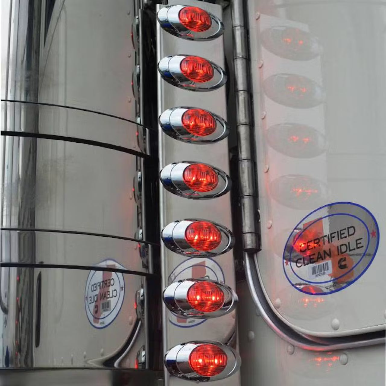 Peterbilt Breather Lights Rear Red/Clear Round 7