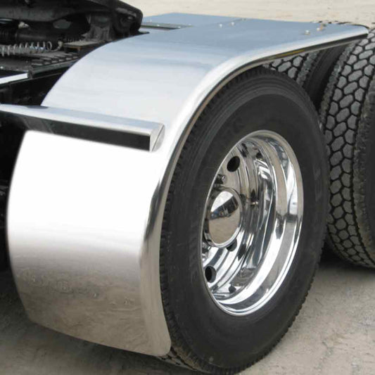 80" Rollin’ Low Smooth Stainless Steel Half Fenders with Rolled Edge - 16 Gauge