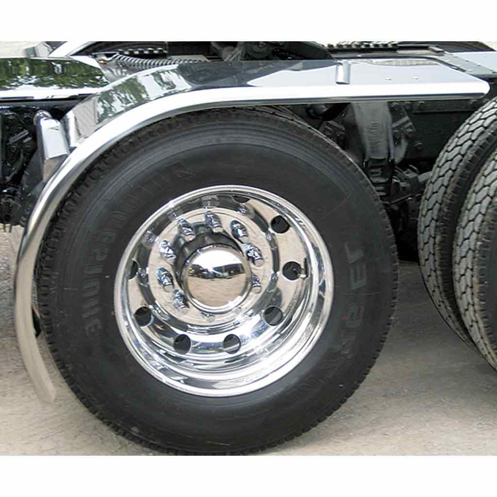 80" Rollin’ Low Smooth Stainless Steel Half Fenders with Rolled Edge - 16 Gauge