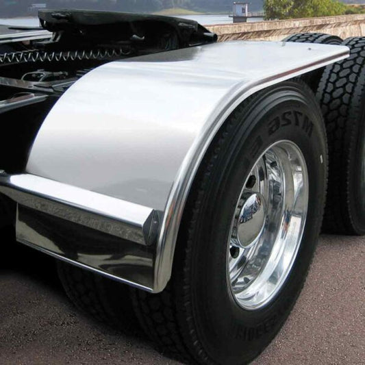 60" Smooth Stainless Steel Half Fenders with Rolled Edge - 16 Gauge