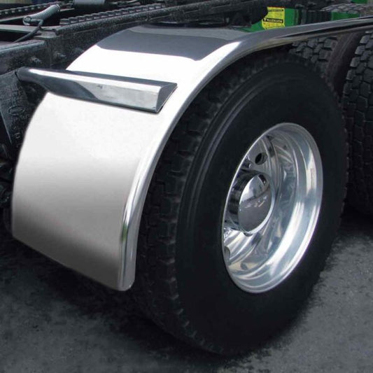 66" Smooth Low Profile Stainless Steel Half Fenders with Rolled Edge - 16 Gauge