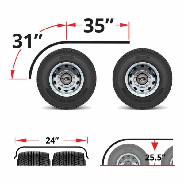 66" Tandem Poly Half Fenders with Rolled Edge