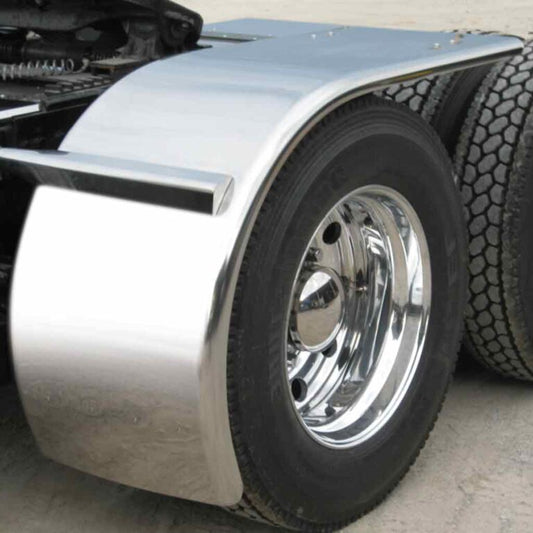 80" Rollin’ Low Smooth Stainless Steel Half Fenders with Rolled Edge - 14 Gauge