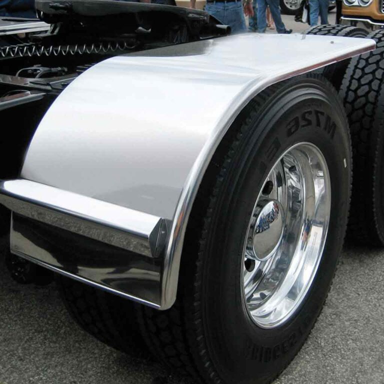 66" Smooth Stainless Steel Half Fenders with Rolled Edge - 16 Gauge