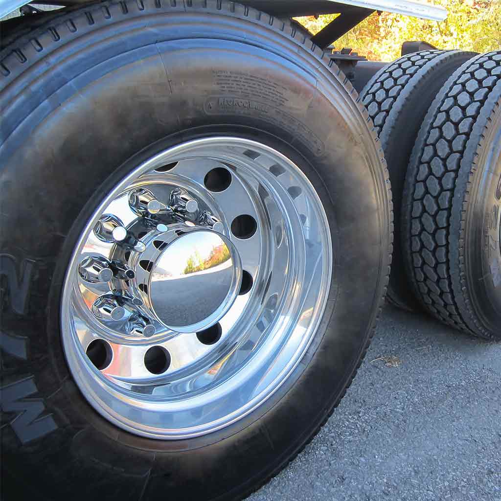 Chrome Plastic Front & Rear Hub Cover Kit with Push-On Nut Covers