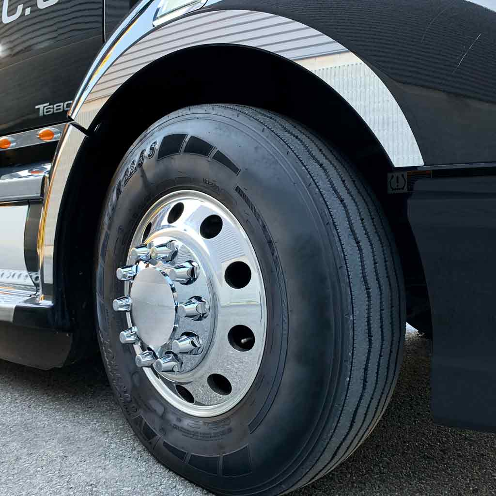 Chrome Plastic Front & Rear Hub Cover Kit with Push-On Nut Covers