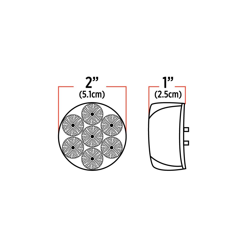 2" Round Marker LED Light - 7 Diodes