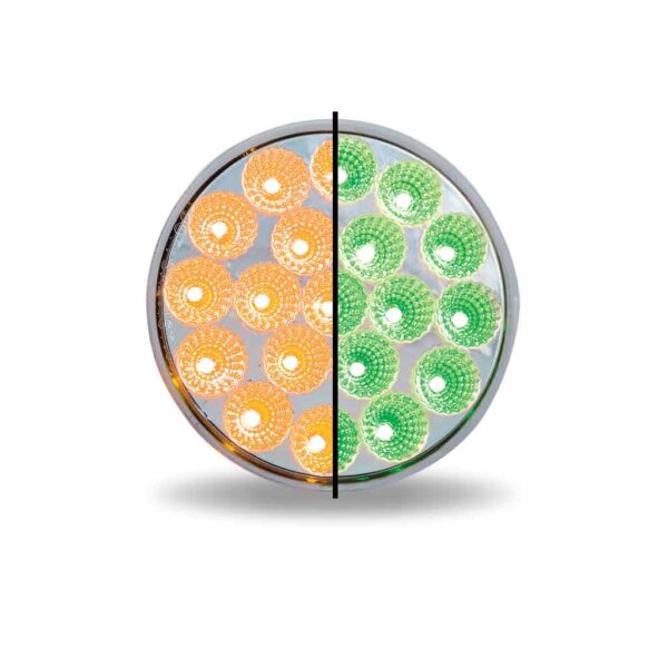 4" Amber Marker to Green Auxiliary Round LED Light – 19 Diodes