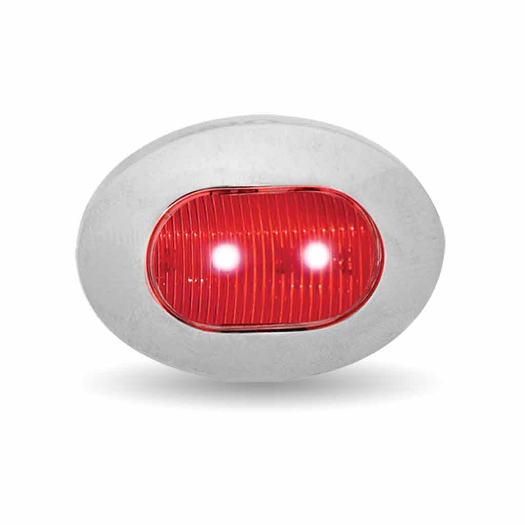 Red Marker Oval LED Light  – 2 Diodes 3/4″ Hole Mount