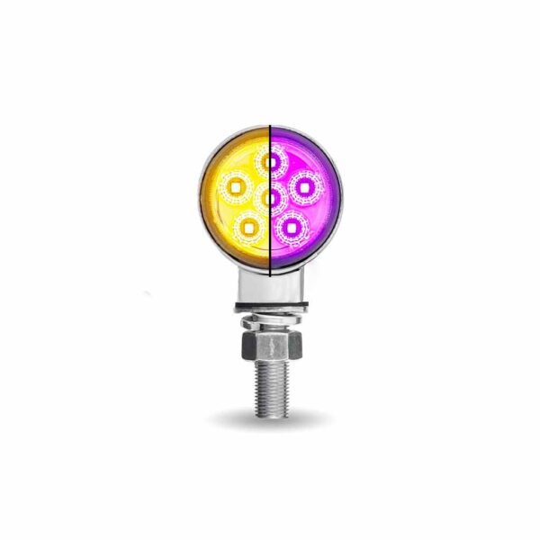 Mini Double Face Round Light  1.8″ Amber/Red Clearance Marker to Purple