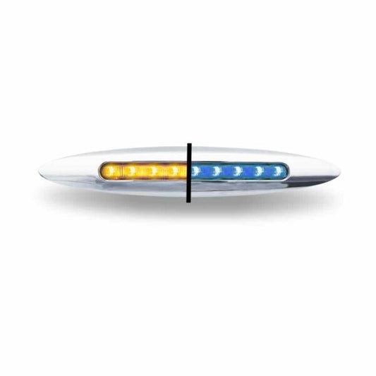 6″ Amber Marker to Blue Auxiliary Slim Flatline LED Light – 9 Diodes