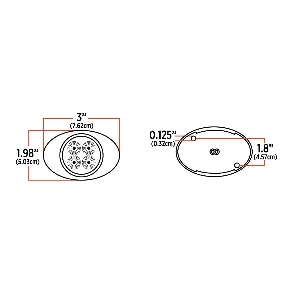 Generation 2 Red Marker  LED Light – 4 Diodes