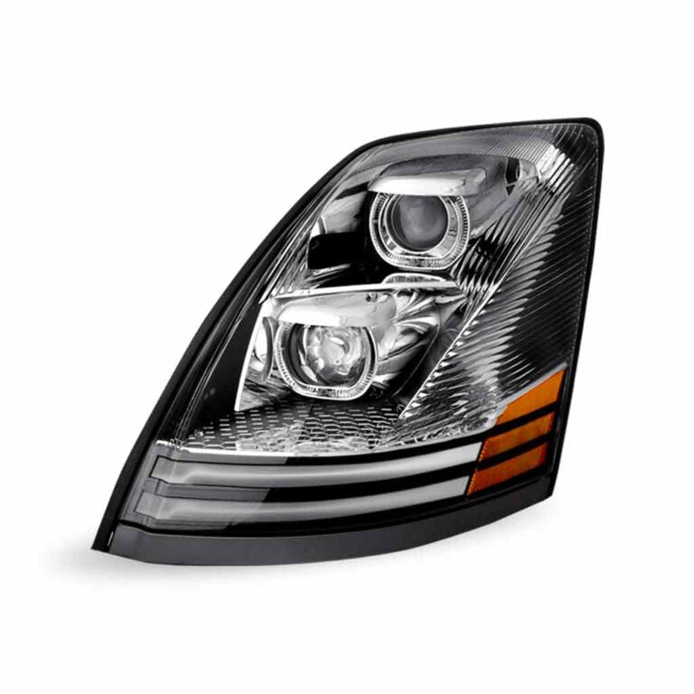 Volvo VN/VNL LED Projector Headlight Assembly with LED Glow Position & Turn Signal Accents