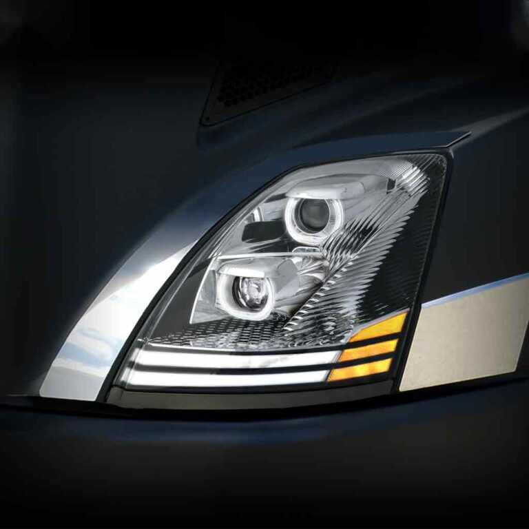 Volvo VN/VNL LED Projector Headlight Assembly with LED Glow Position & Turn Signal Accents