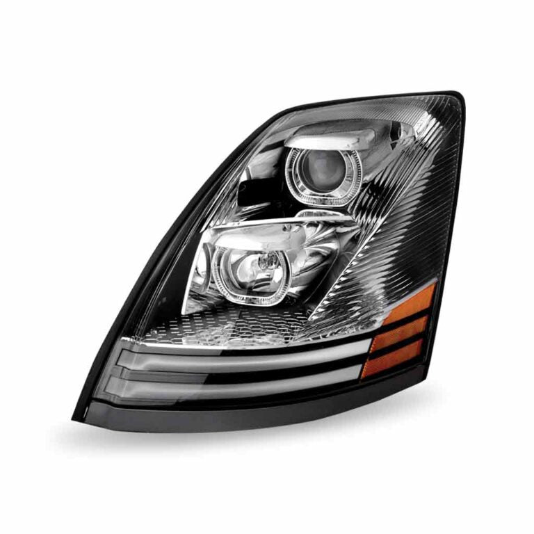 Volvo VN/VNL Halogen Projector Headlight Assembly with LED Glow Position & Turn Signal Accents