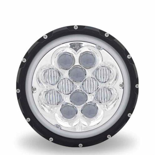 7" Round Off Road LED Headlight with Auxiliary Halo Ring