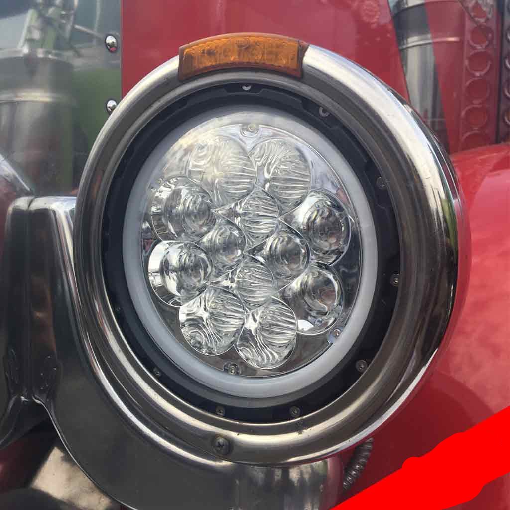 7" Round Off Road LED Headlight with Auxiliary Halo Ring