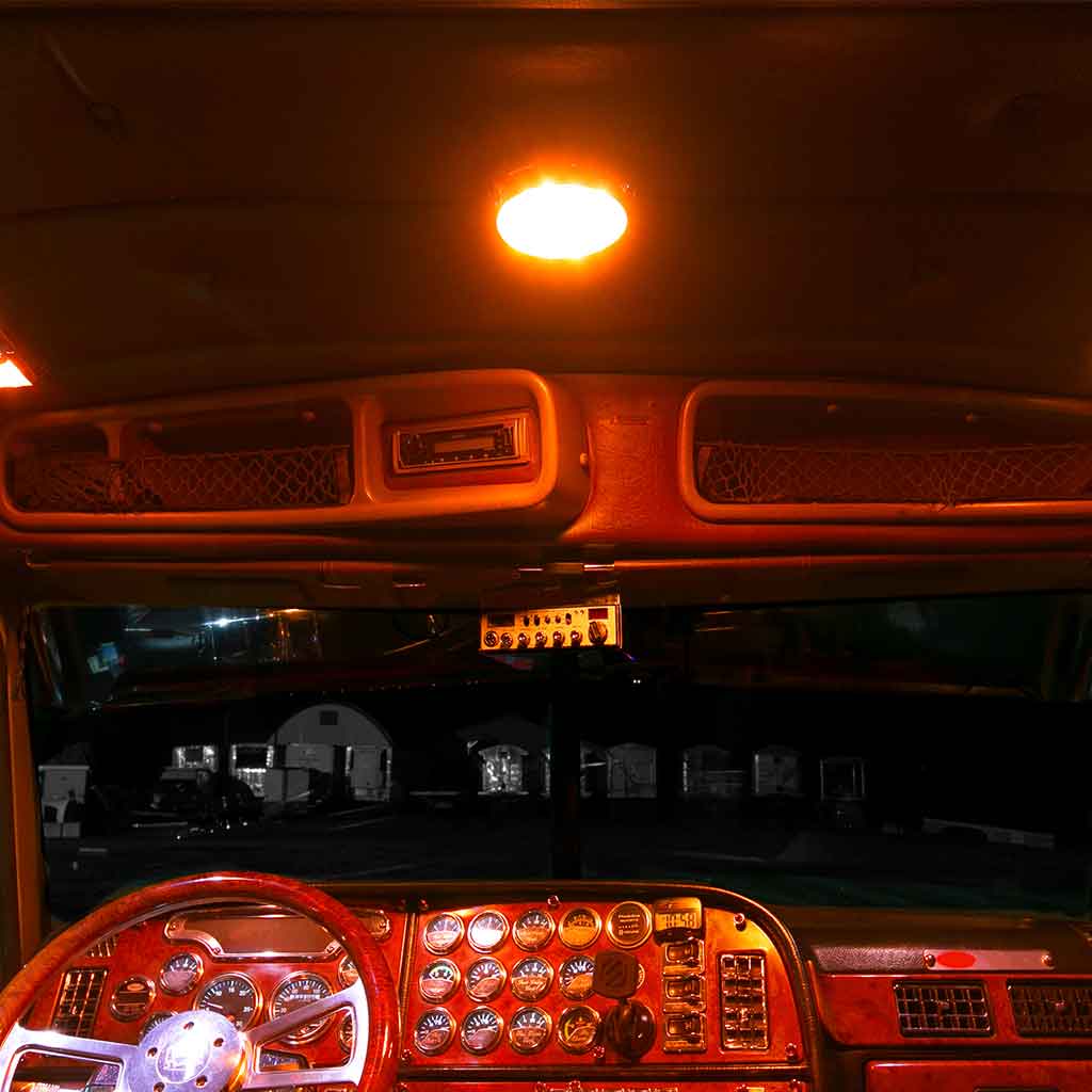 Peterbilt Interior Projector Dome 7-Color Cab Light – Chrome | 18 Diodes