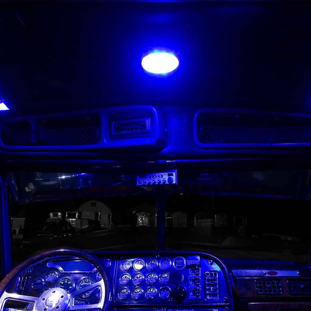 Peterbilt Interior Projector Dome 7-Color Cab Light – Chrome | 18 Diodes